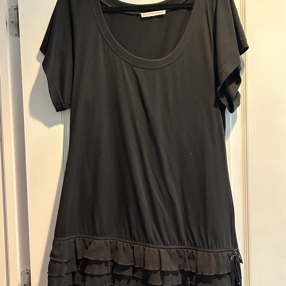Wishes Wishes Wishes Gray Ruffled Short Sleeve Blouse